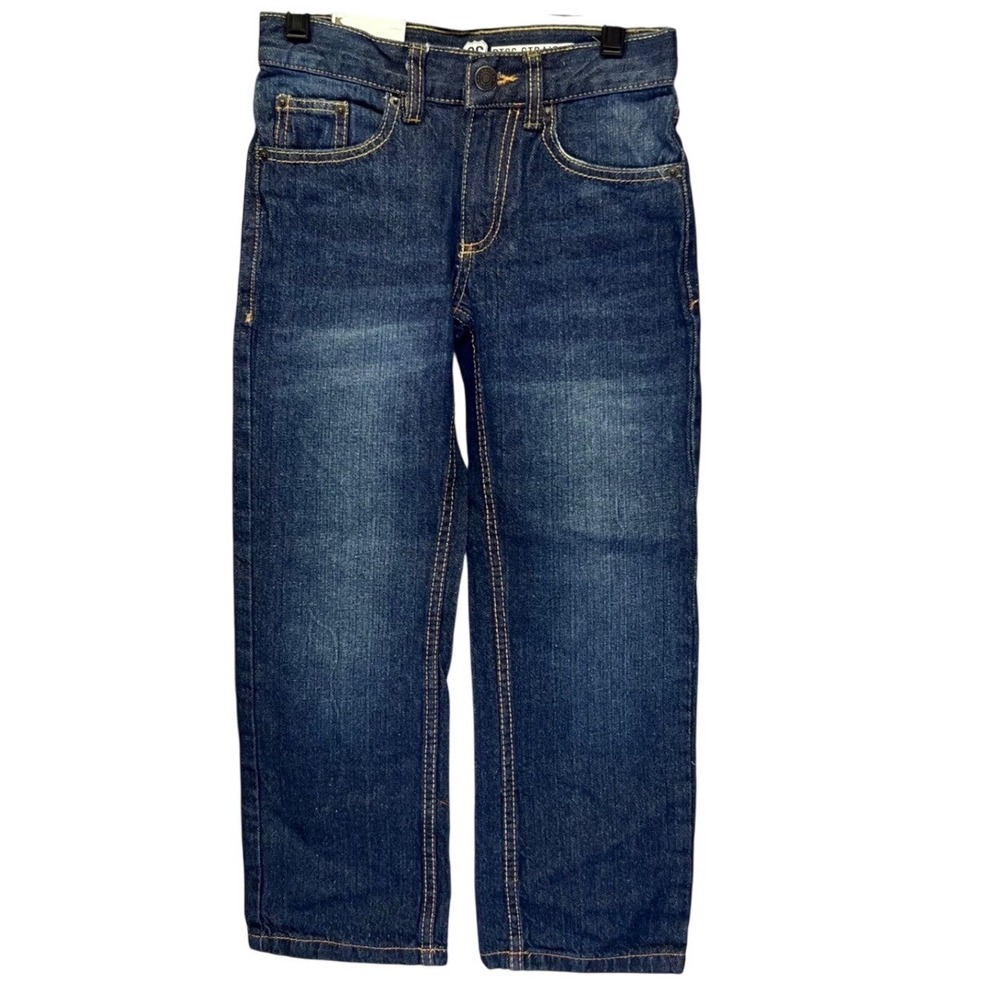 Route 66 Boys Size 7 Slim Fit Straight Leg Jeans Adjustable Waist Dark Wash‎